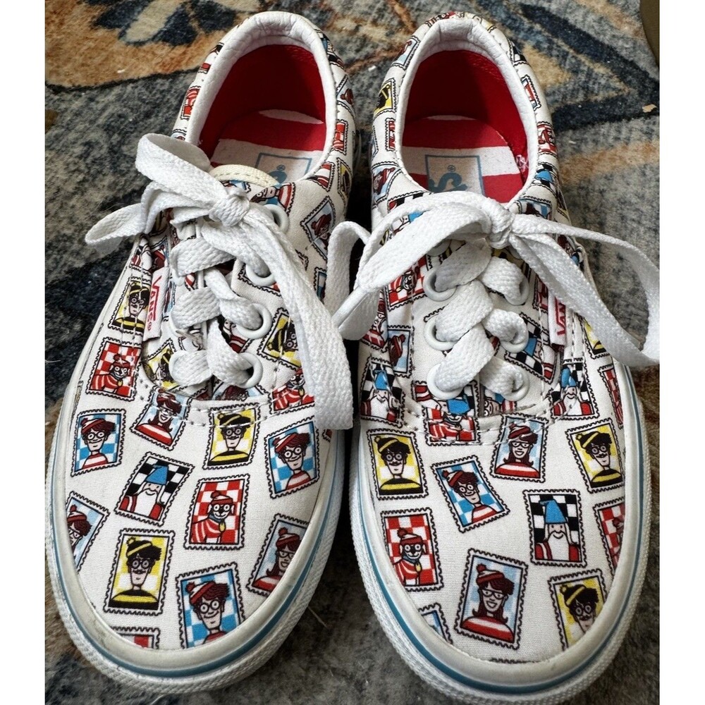 EUC Vans Era Where's Waldo? Postage Little Kids Size 11.5